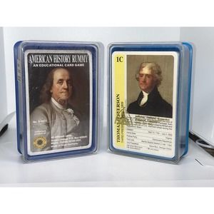 VINTAGE Set of 2 American History Rummy Educational Card Games w Box Presidents
